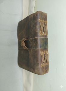 สมุดบันทึกหนังวินเทจ AAN Overseas Ventures พร้อมสายรัดหนังทำมือ สมุดบันทึกท่องเที่ยวแบบล็อคได้ ของที่ระลึกสไตล์เรียบง่าย ของขวัญ - Product Image 4