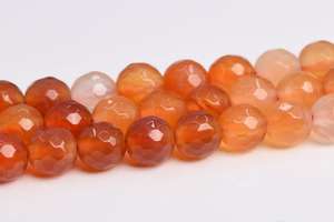 ลูกปัดอาเกตสีส้ม พลอยธรรมชาติ ร้อยเป็นเส้น ลูกปัดกลมเหลี่ยมเล็กๆ ขนาด 15 นิ้ว จำนวนมาก ขายส่ง - Product Image 4