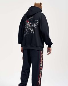 Streetwear Men's Kirin Embroidered Graphic Hoodies and Jogger Pants <b>Set</b> - Product Image 2