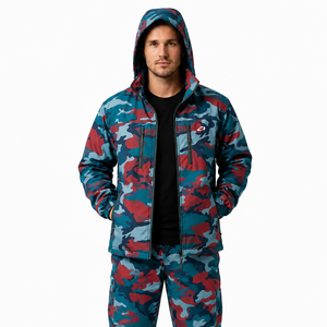 New Arrival Men’s Customize <b>Camo</b> Hooded Windbreaker Tracksuit Winter Outdoor Tactical Style <b>Jacket</b> Cargo Pants Wholesale Hoodies - Product Image 2