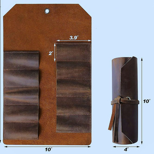 Rouleau à outils en cuir personnalisé avec logo, organiseur enroulable pour électriciens, plombiers, charpentiers et mécaniciens à prix raisonnable - Product Image 6