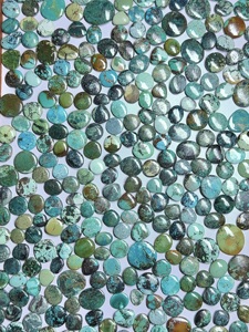 Turquoise naturelle, pierres précieuses de formes variées, polies pour la fabrication de bijoux, taille libre, poids 5-10g, hauteur 4-7mm, Rajasthan Inde - Product Image 3