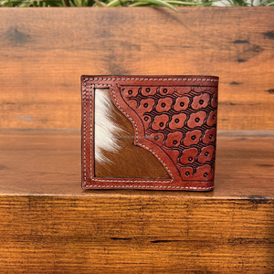 Nouvel arrivage de portefeuille de luxe en fourrure de vachette pour hommes, cuir marron usiné à la main avec longue fermeture éclair RFID, porte-monnaie, cadeau pour lui - Product Image 3