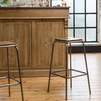 Tabouret de bar scolaire Vandana Vertex Falcon en métal et bois, 69 cm