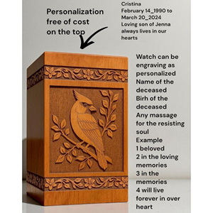 Custom Engraved Wooden Urn for Ashes – Personalized Memorial Keepsake urn Memorial Keepsake by AYAANS - Product Image 5