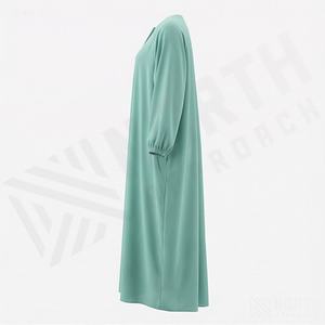 Vestido Musulmán Elegante y Modesto al por Mayor para Eid y Ramadán, Abaya de una Pieza para Mujer, Cuello en V, Poliéster Ligero, Personalizable - Product Image 3