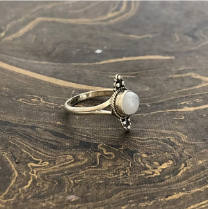 Natural <b>Moonstone</b> <b>Ring</b> Set Sterling Silver Elegant Design Band for Everyday Wear & Best Anniversary Gift Jewelry Accessories - Product Image 5