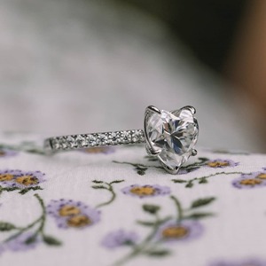 1.80 TC Heart Cut Moissanite Diamond <b>Solitaire</b> <b>Ring</b> 925 <b>Silver</b> 14K Gold Plated Elegant Minimalist Engagement Wedding <b>Ring</b> - Product Image 2