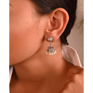 Meera Jaipur Vintage <b>Fine</b> <b>Hoop</b> Silver <b>Earrings</b> for Women - Product Image 3