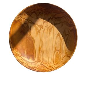 Bol de service en bois naturel, plat en bois massif pour fruits, collations, salades et service pour la cuisine, la table à manger - Product Image 1