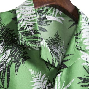 Camisa Hawaiana Personalizada para Hombre con Estampado Tropical, Manga Corta, Abotonada, para Vacaciones de Verano, Proveedor Mayorista OEM - Product Image 4