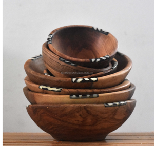 Tazón de Madera de Acacia para Empalme en Forma de Yuan Bao, Tazón Decorativo para Ensalada, Restaurante en Casa - Product Image 4