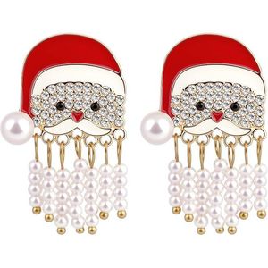 Orecchini pendenti da donna SmileBelle con perline, gioielli natalizi abbinati agli abiti di Babbo Natale, regali perfetti per Natale - Product Image 1