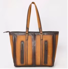 Bolso Tote de Cuero Resistente con Pelo Natural, Bolso de Hombro Portátil de Gran Capacidad de Cuero Genuino Vintage - Product Image 5