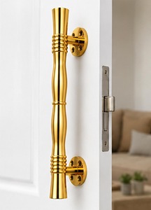 Tirador de puerta de latón dorado hecho a mano, tirador decorativo para entrada, tirador de cajón de cómoda vintage, tirador de puerta de armario hecho a mano - Product Image 5