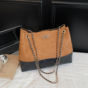 Sac messager matelassé en cuir PU imperméable pour femme, motif losanges, léger, avec fermeture éclair et chaîne, style minimaliste et tendance - Product Image 5