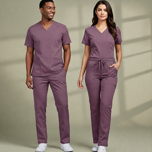 Polyester Spandex Unisex Thời Trang Quần Áo Tẩy Tế Bào Chết Đồng Phục Bộ Y Tế Bệnh Viện Đồng Phục Tẩy Tế Bào Chết Phù Hợp Với Y Tá Chà Bộ - Product Image 1