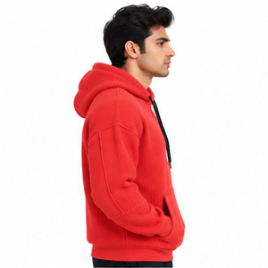 Sudadera con Capucha Premium para Hombre, Tejido Waffle, Estilo Casual, Manga Larga, Ropa Urbana, Fabricante de Ropa al Por Mayor - Product Image 4