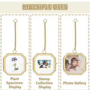 Mini cadre photo suspendu décoratif en verre et laiton pour la décoration de la maison et du bureau, cadre très vendu en gros pour l'exportation, qualité supérieure - Product Image 5