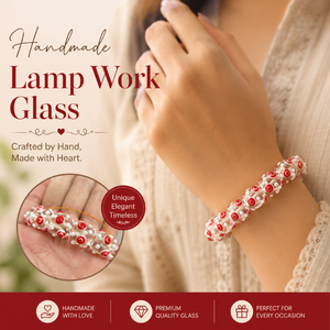 Luxury Handmade <b>Red</b> Lampwork Glass <b>Beads</b> 12mm| Artisan Floral Glass <b>Beads</b> for Bracelet Necklace Earring Making and DIY Craft - Product Image 2