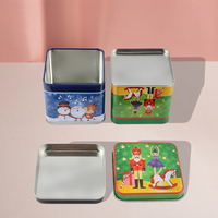 Boîtes de conserve de Noël personnalisées, emballages de Noël, boîtes métalliques carrées, boîtes cadeaux de Noël, boîtes à bonbons