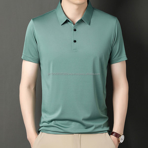 Camiseta Polo de Manga Corta con Diseño de Logotipo Personalizado OEM para Hombre, con Solapa, Polo de Seda Helada Informal Holgado Nuevo de Verano de Alta Gama - Product Image 3