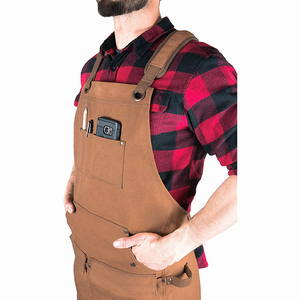 Hot Sale Custom Welder Leather <b>Apron</b> FR <b>Work</b> <b>Apron</b> with Multi-Pockets Cow Split Leather Welder <b>Apron</b> for Men Leather <b>Apron</b> - Product Image 3