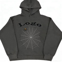 Sweat-shirt à capuche unisexe, imprimé toile d'araignée, coton, décontracté, pull d'automne, coupe classique, logo sur le devant
