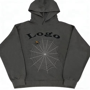 Sweat-shirt à capuche unisexe, imprimé toile d'araignée, coton, décontracté, pull d'automne, coupe classique, logo sur le devant - Product Image 5