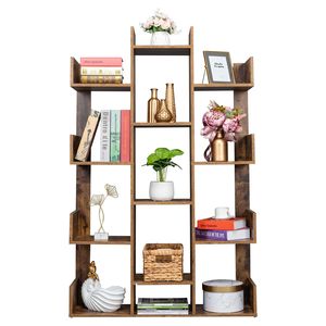 Libreria Moderna a 12 Ripiani a Forma di Albero per Casa, Ufficio e Hotel, Espositore per CD, Dischi e Libri con Elegante Design 'Vi' - Product Image 6