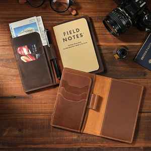 Couverture de carnet en cuir véritable de luxe personnalisée, rechargeable, avec protection pour le bureau et l'école, NBC-0006 - Product Image 2