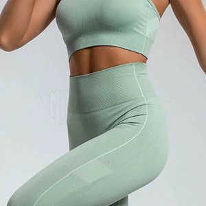 Leggings Deportivos para Gimnasio, Conjunto de Yoga para Mujer, Estampado con Rayas Geométricas, Bra Deportivo y Leggings de Cintura Alta 2026 - Product Image 3