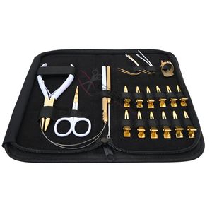 Kit de herramientas para extensiones de cabello Microlink con alicates de crimpado de microanillos, gancho extractor, clips de seccionamiento y agujas separadoras. - Product Image 1