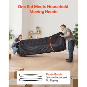 6 couvertures de déménagement grandes et résistantes 72 x 40, en tissu non tissé rembourré avec rembourrage en coton, matériau de protection et d'amortissement, 32 lb/dz - Product Image 4