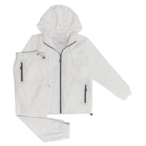 Nouvel arrivage : Ensemble coupe-vent homme deux pièces avec veste à fermeture éclair intégrale et capuche, léger, respirant, tenue de sport, survêtement coupe-vent - Product Image 4