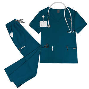 Conjunto de Uniforme Médico Unisex de Spandex/Poliéster Tejido IBUF, Precio Bajo, Logotipo Personalizado, Pantalones de Enfermera con 3 Bolsillos, Estilo Cargo, Disponibilidad Inmediata - Product Image 3