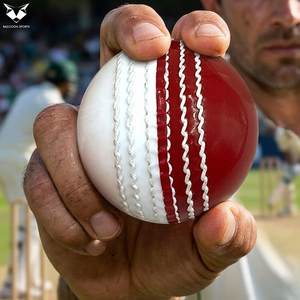 Pelotas de Cricket de Cuero de la Más Alta Calidad, Pelotas de Cuero Cosidas a Mano en Rojo y Blanco para Prácticas de Clubes de Cricket - Product Image 6