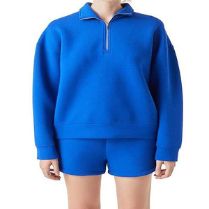 Conjunto de sudadera con capucha de lunares para mujer, conjunto informal de dos piezas, top corto de manga larga y pantalones deportivos, corte holgado para todas las estaciones - Product Image 1