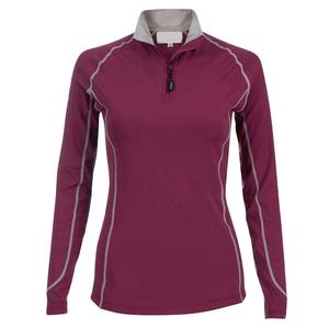 Chemises d'équitation de luxe haut de gamme pour femmes, manches longues ajustées, demi-zip, pour concours, sous-vêtement technique fabriqué en usine - Product Image 3