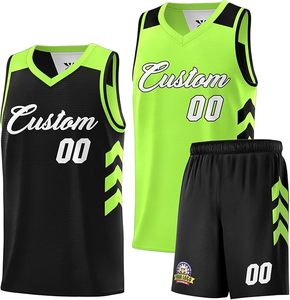 Maillot de basketball personnalisé avec nom, numéros et logo brodés, transfert thermique, réversible, respirant, en sergé, avec sangle réglable, coupe courte - Product Image 5