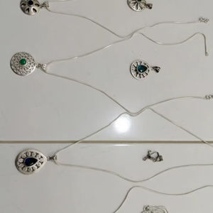 Collar y colgante de plata alemana para mujer, joyería alemana, colgante unisex de plata alemana, collar moderno vintage - Product Image 1