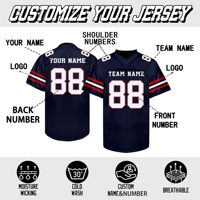 Camiseta de Fútbol Americano Blanca de Manga Corta, 100% Poliéster, Ligera, Impresión Personalizada DTF, Tallas Grandes, Cuello en V, Fabricante