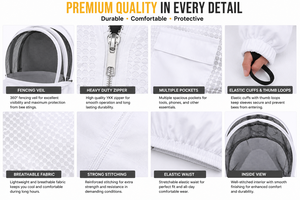 Beekeeping Jacket with Fencing Veil Ventilated <b>Bee</b> <b>Suit</b> Breathable Protective Mesh 3 Layer Sting Proof Beekeeper Jacket OEM - Product Image 5
