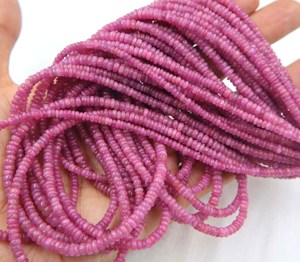 Natural Pink <b>Ruby</b> Sapphire Smooth Roundel Beads High Quality Gemstone Beads for Jewelry Making - Product Image 5