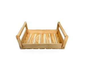 Handmade Rustic Pine Wood Rectangular <b>Basket</b> Comfortable Handles Portable Suitable Storage Organization Gift <b>Display</b> Household - Product Image 1