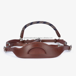 Cabestro de caballo de cuero marrón claro Premium de la mejor calidad con tocado ergonómico cabestro de caballo de cuero con logotipo personalizado en mazorca completa - Product Image 1
