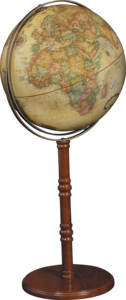 Globo Terráqueo de Estilo Vintage con Mapa Oceánico Beige Antiguo y Base de Madera Oscura - Product Image 5