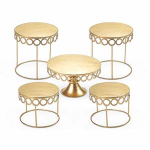 Soporte decorativo, base elevada para mesa de buffet, expositor moderno para catering, soporte para postres con estructura metálica, expositor de buffet de alta gama - Product Image 4