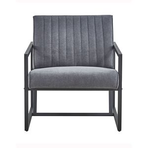 Poltrona in acciaio dal Design moderno in tessuto di alta qualità (GREY) per la cucina da pranzo camera da letto e soggiorno - Product Image 3