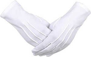 Guantes de Algodón Blancos Bordados con la Cruz Roja de los Caballeros Templarios, Accesorio de Alta Calidad para la Regalia Masónica - Product Image 4